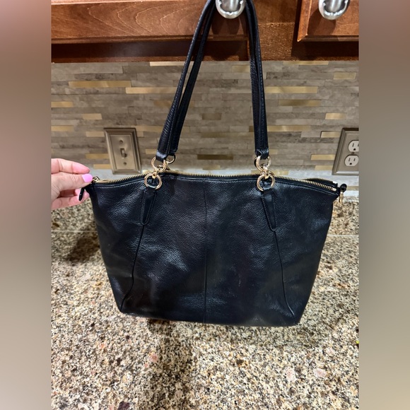 Coach Black Leather Tote Bag - Picture 3 of 4